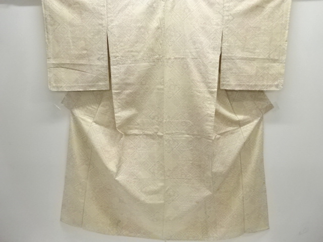 JAPANESE KIMONO / ANTIQUE KIMONO / SILK / HITOE TSUMUGI / WOVEN RHOMBUS